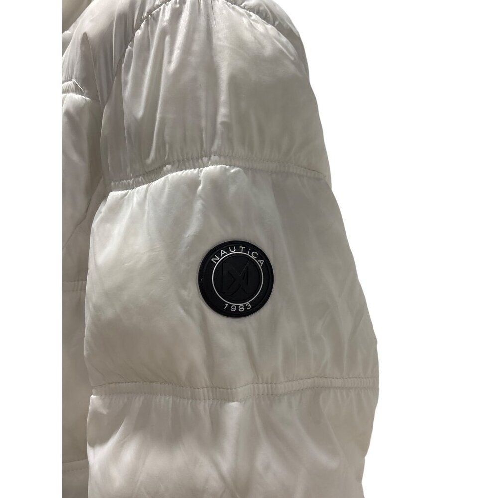 Nautica Womens White Quilted Puffer Coat With Zip Closure & Pockets - Picture 5 of 9